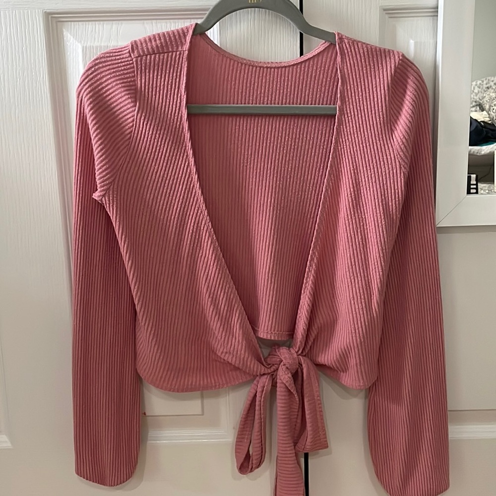 hollister long sleeve tie top